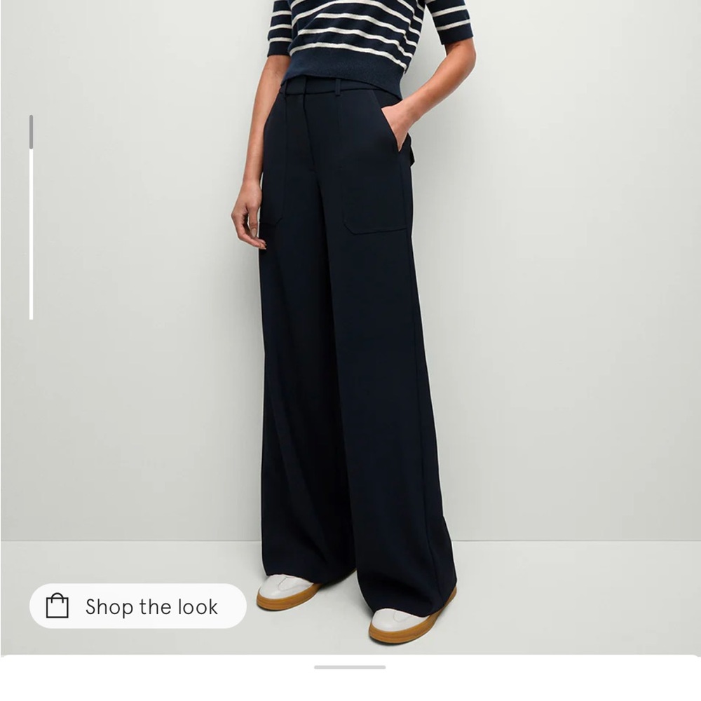 Veronica Beard Navy Cole Wide Leg